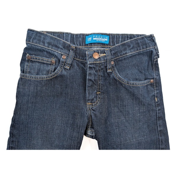 Lee Premium Select Adjustable Waist Blue Denim Straight Leg Jeans  Boy's Size 12 - Picture 4 of 5